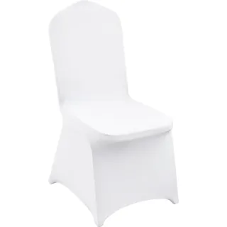 Vevor 12 Stück, weiß, Stuhlhussen aus Elastischem Spandex, Universell Passender Stuhlbezug, Abnehmbare & Waschbare Schonbezüge, für Hochzeiten, Feiertage, Bankette, Partys, Feiern, Essen