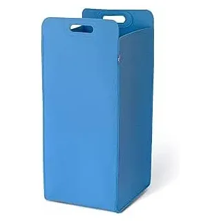 HENNEZ Wäschekorb Filz schmal zusammenklappbar - Wäschesack Groß für Schmutzwäsche Wäschetonne Wäschetasche Großer Wäschesammler Filz - Schmaler Raumspar Wäschekorb Faltbar Stoff Blau Waschkorb