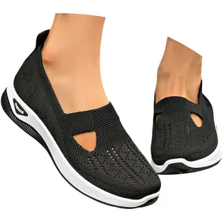 Orthopädische Schuhe Damen Sneaker, Schuhe ohne Schnürung für Damen Handsfree Slip On Walkingschuhe Orthopädische Plateau-Turnschuhe Leicht Bequeme Erhöhte Dämpfung und Entlastung der Füße Leichte - 38.5 EU