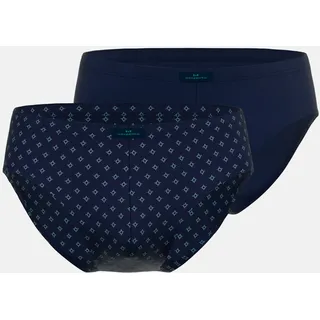Götzburg Slip "Bray", Herren, Gr. 7 (XL), blau, dunkel, minimal, Obermaterial: 95% Baumwolle, 5% Elasthan, unifarben, gemustert, körpernah, Unterhosen, mit stilvollem Musterdesign