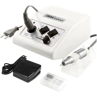 jc master JSDA Profi Nagelfräser 30000 U/min mit Fußpedal für Maniküre Pediküre,Keine Vibration,Kein Lärm,Weiß