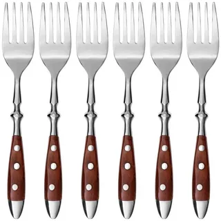 Gräwe Dessertgabel, Serie Nürnberg, 6er Set, braune Griffe