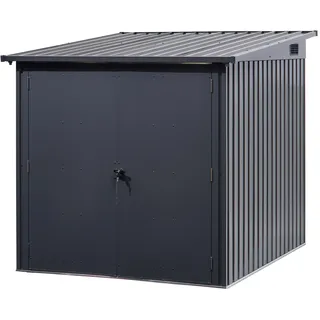 Floraworld Fahrradgarage für 3 Fahrräder anthrazit 164 x 204 x 145/163 cm
