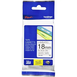 Brother TZe-241 laminiert schwarz auf weiß 1,8cm x 8m
