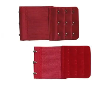 U.W. BH Verlängerung 6-13 cm Erweiterung 3 Haken 3 Reihen Verschluss Gummi (Dunkelrot) - 5,5 cm breit, 9,5 cm lang
