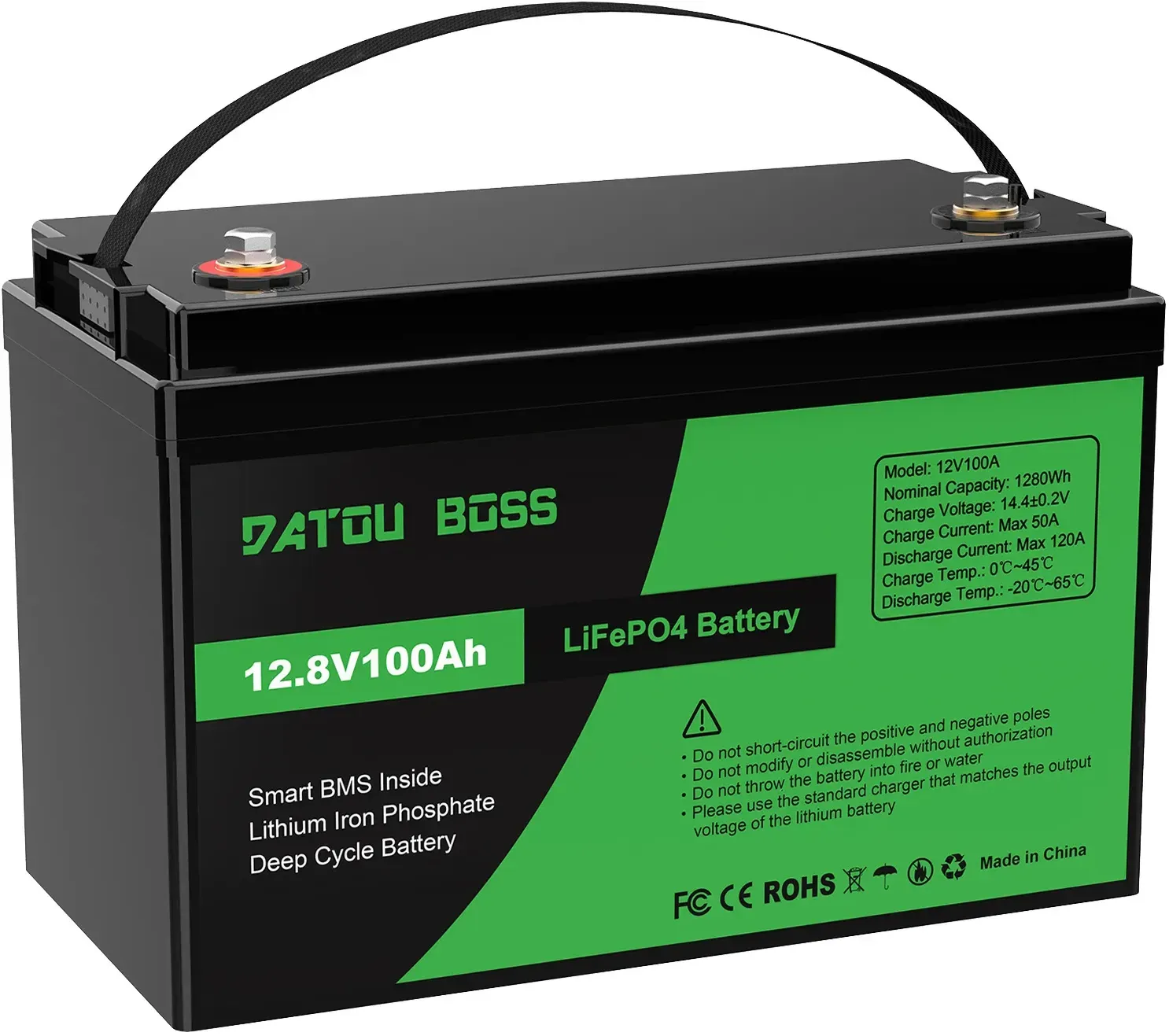 MFUZOP 12V 100Ah LiFePO4-Akku mit Low-Temp-Schutz, integriertem 100A BMS, max. 15.000 Zyklen, perfekt für Trolling-Motoren, Wohnmobile