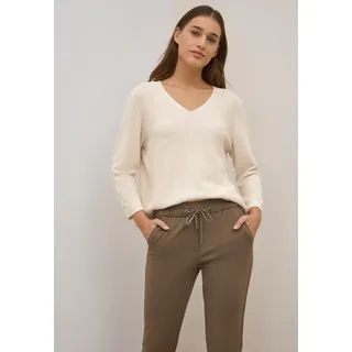 Cecil Strickpullover, mit V-Ausschnitt Cecil oat milk beige melange XXL (46)