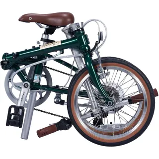 DAHON Boardwalk D7 Klappfahrrad für Erwachsene 16 Zoll Faltrad mit 7 Gang Schaltung, Faltbares Citybike für Pendler und Reisen, Dunkelgrün