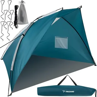 TRIZAND Strandzelt XXL 220x120x120 cm – Leichtes UV-Schutz Zelt mit Tasche & Zubehör – Wurfzelt