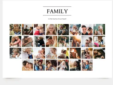 Fotocollage "Family is the home of our heart" auf Poster