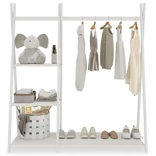 Idimex Kindergarderobe, Weiß, Holz, Kiefer, Vintage, 108x115x47 cm, FSC Mix, Babymöbel & Kindermöbel