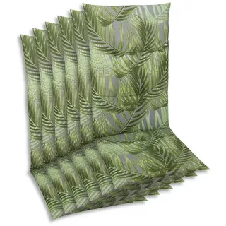 Xxxl Sesselauflagenset, Grau, Grün, Textil, 6-teilig, Blätter, Füllung: Schaumstoff, Vlies, 48x5x118 cm, Oeko-Tex® Standard 100, pflegeleicht, für den Außenbereich geeignet, mittels Gurtband zu befestigen, Outdoor-Kissen, Gartenstuhlauflagen, Hochlehner-Auflagen