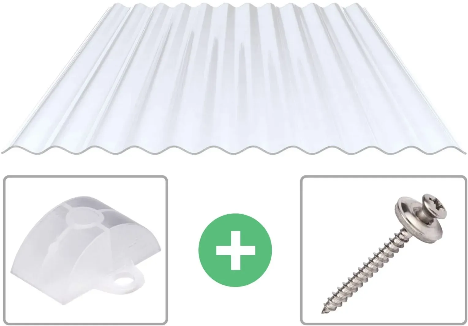 PVC Wellplatte | 76/18 | Sparpaket | 1,30 mm | Klarbläulich | Breite 3,25 m | Länge 2,00 m
