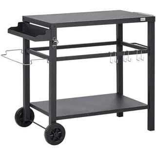 Beliani Servierwagen, Schwarz, Metall, 60x83x115 cm, Grills & Outdoor-Küchen, Holzkohlegrills