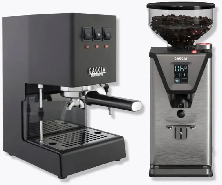 Classic Evo Pro E24 Schwarz  + Gaggia MDF 55 Mühle