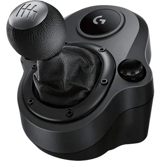 Logitech G Driving Force Shifter Schaltung Schalthebel Gangschaltung Gaming-Controller (Kompatibel mit G29, G920 & G923, 6 Gänge mit H-Schema, Schaltknauf aus Echtleder & Stahl) schwarz
