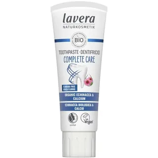 lavera Zahnpasta Komplettpflege - Ohne Flouride & Farbstoffe - mit Bio Echinacea & Calcium - Flouridefreie Zahnpasta - Zahnschonend für die Zähne - Zahnpflege - Vegan - Bio (1 x 75 ml)