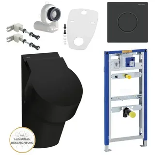 Geberit Element Laufen val Urinal mit Deckel schwarz Komplettset - Geberit