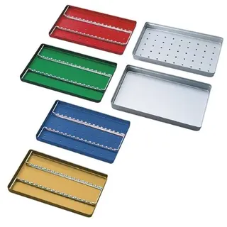 Aluminium Norm-Tray Boden gelocht, gold (Sterilisator/Autoklav) 18x28cm