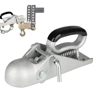 Zugmaul für Anhänger 50 mm, Zugkugelkupplung bis 2000 kg aus Gussstahl Einsteck Kupplung mit Vierkantaufnahme Höhe 70 mm Robustes Zugmaul für PKW, Anhänger & Caravan