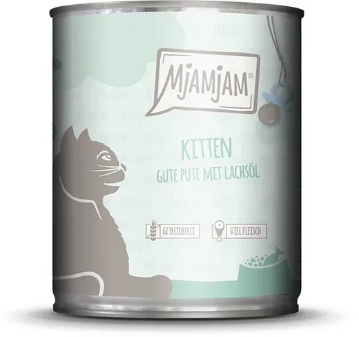 MjAMjAM 6 x 800g Kitten Pute+Lachsöl
