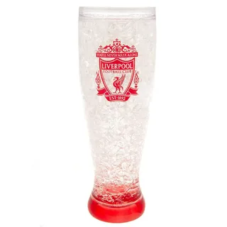 Liverpool FC Bierbecher für den Gefrierschrank, schmales Design (transparent, rot), 400 ml, Kunststoff, One size