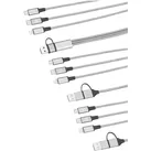 3er-Set 6in1-Schnellladekabel USB-A/C zu C/Micro-USB/8-PIN,120/60/30cm