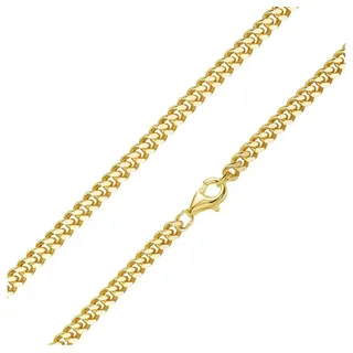 Materia Goldkette Herren breit 4mm Panzerkette K92, aus Echtsilber 925, vergoldet goldfarben 50 cm