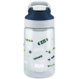 NUK By Contigo Easy Sip Cup | Trinkflasche für Kinder (ab 4 Jahren) | auslaufsicher | Hergestellt aus strapazierfähigem Tritan | BPA-frei | spülmaschinenfest | 420 ml | Skater