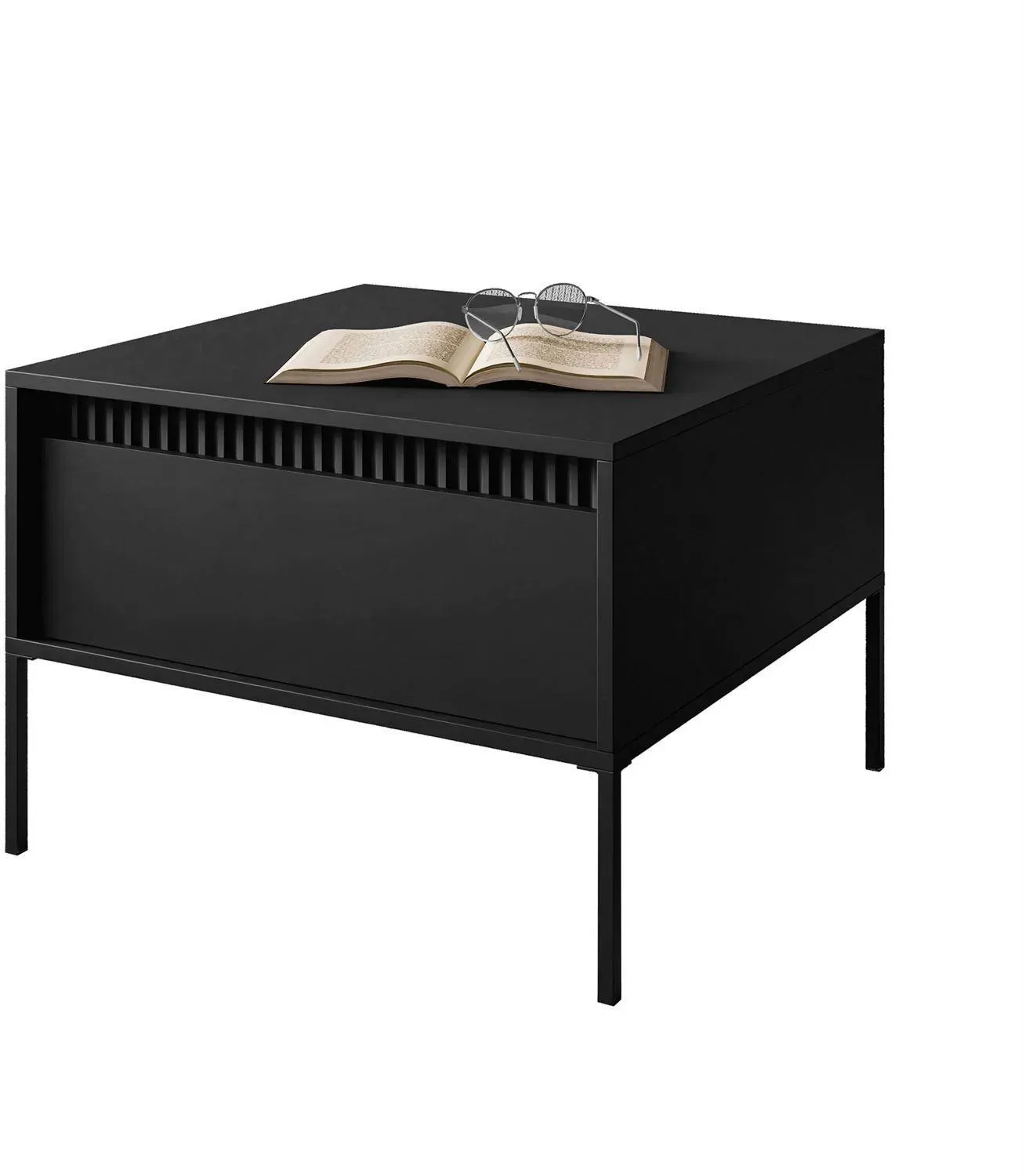COUCHTISCH YASUMI mit Schublade schwarz matt