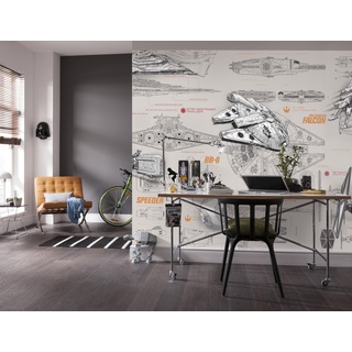 KOMAR Fototapete Star WARS Blueprints 368 cm x 254 cm