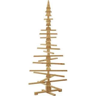 vidaXL Holz Weihnachtsbaum mit Ständer Braun 180 cm Massivholz Kiefer
