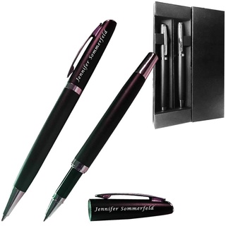 Juwelier Schönschmied - Schreibset mit Gravur & Wunschsymbolen Stift mit Gravur Inklusive Geschenk-Etui - Drehkugelschreiber & Rollerball (schwarzschreibend) Schreibset 2 PS2