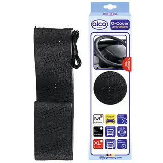 Alca alca® Auto Lenkradband für PKW 37" Größe M 37-39 cm Universal Schutz Lenkradschoner Lenkradbezug schwarz für PKW Van kleine LKW Traktoren etc.