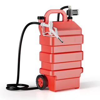 Wiltec mobile Tankanlage 60 l mit 12 V Pumpe, Kraftstoffbehälter für Diesel und Benzin, tragbarer Kraftstoff Kanister für flexibles Tanken