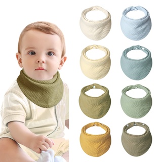 Lulu moon Lätzchen Baby Absorbierende Dreieckstuch, Musselin Halstuch Baby mit Verstellbares Druckknopf, Weiche Sabberlätzchen für Junge und Mädchen, Unisex, 8 Stück (Wald)