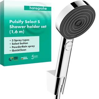 Hansgrohe Pulsify Select S Brausehalterset 105 3jet Relaxation, mit Brauseschlauch 1600mm, 24303000