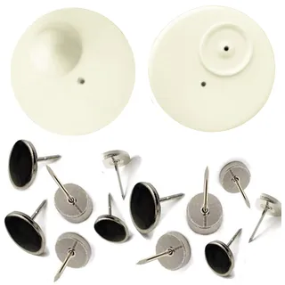 250 Sicherungsetiketten Hartetiketten Warensicherungsetiketten RF 8,2 MHz R50 Light beige mit Nadel Warensicherung Artikelsicherung