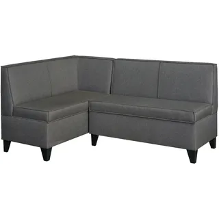 RODNIK Eckbank „Look“ mit Stauraum unter den Sitzflächen in grau, kurzer Schenker links Sitzbank, Sitzecke gepolstert