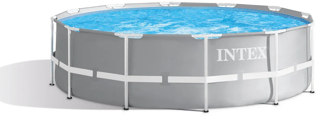 Intex Schwimmbecken Pool, Grau, 366 x 99 cm Frame Pool Set Prism Rondo 26716