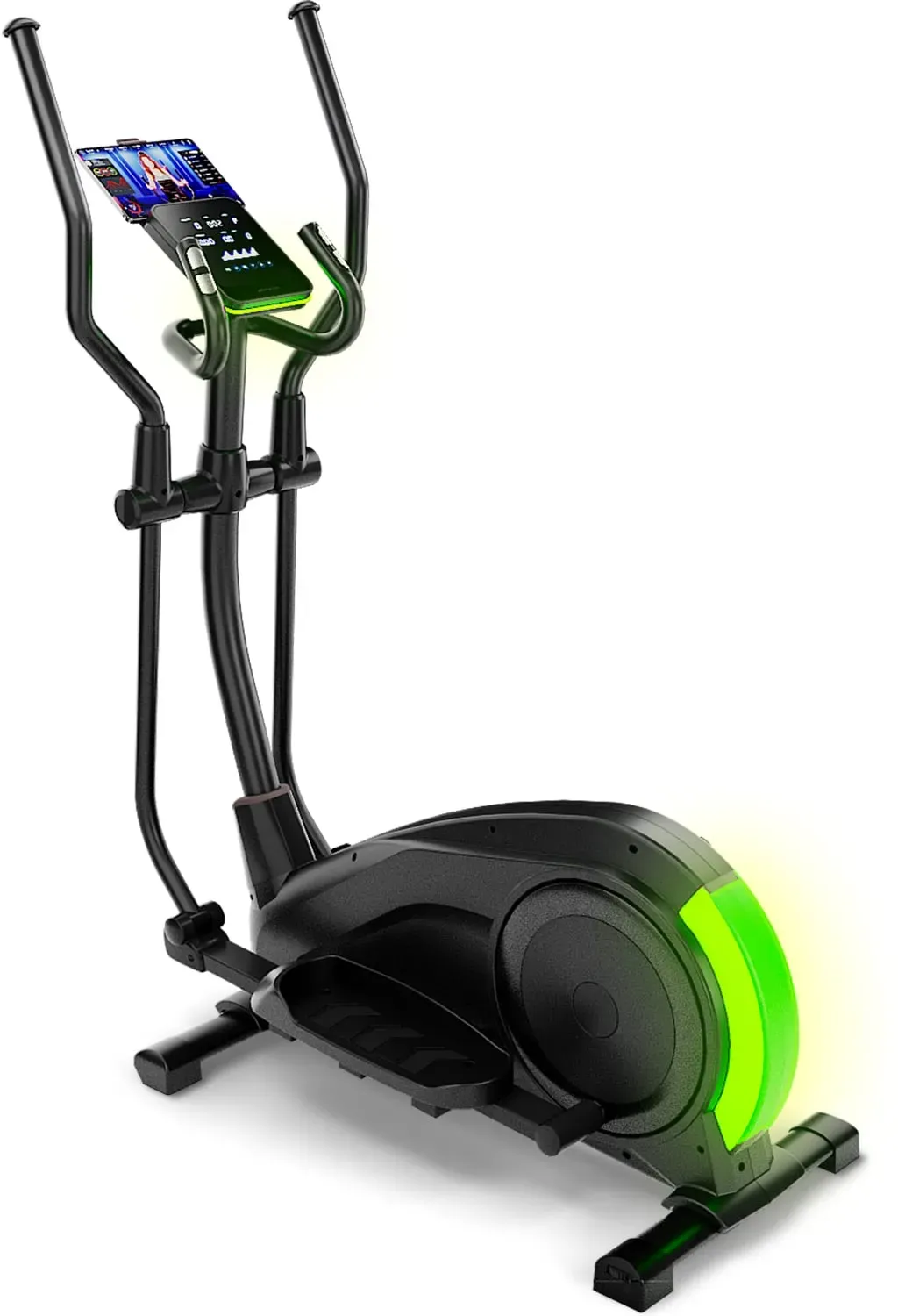 Sportstech Crosstrainer CX700, Ellipsentrainer, Ausdauertraining, Cardiotraining, mit LED Beleuchtung, pulsbasierte LED-Anzeige, App-kompatibel, mit Smartphone Halterung, 24 Stufige Widerstandseinstellung, 12 Trainingsprogramme