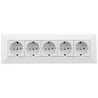 ChiliTec Schuko-Steckdose 5-fach Weiß