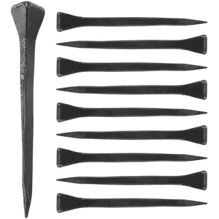 Geschmiedeter Gehängnagel Set -10 Stück Nägel wie Hufeisennagel Schmiedenägel Loft Antik Vintage Industrial schwarze Oberfläche (50mm)