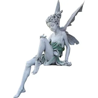 Gartenfiguren, sitzende Elfen, 22 cm, Engelsstatue, Gartenfiguren, Feenstatue, Gartendekoration
