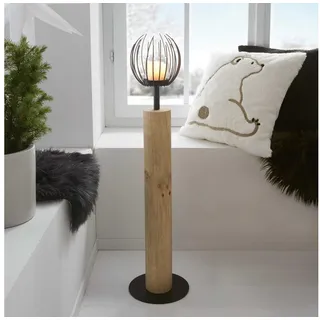 Frank Flechtwaren Windlicht-Säule Blütenkorb, Ø 20 x 85 cm, Glaseinsatz Ø 7 x 8 cm, ohne Kerze Elegante Kerzenhalten, vielseitig einsetzbar
