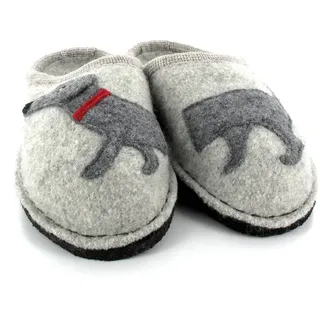 HAFLINGER Flair Dackel, Unisex-Erwachsene Pantoffeln, Grau (Steingraumeliert 84), 43 EU - 43 EU