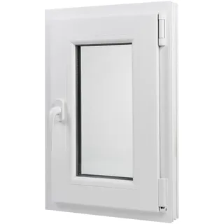 Kunststoff Fenster Dreh/Kipp 40 cm x 60 cm Anschlagrichtung Rechts inklusive Fenstergriff