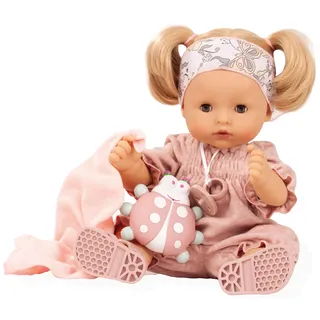 GÖTZ 2518253 Maxy Aquini Schmetterling Badepuppe - 42 cm Puppe - Blonde Haare, Blaue Schlafaugen - 8-teiliges Set - Mädchen-Babypuppe