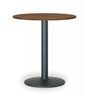 Konferenztisch rund, Bistrotisch FILIP II, Durchmesser 80 cm, schwarze Fußgestell, Platte Nussbaum