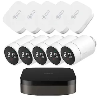 Aqara Starter Set Sicherheit • 5x Thermostat • 5x Raumsensor